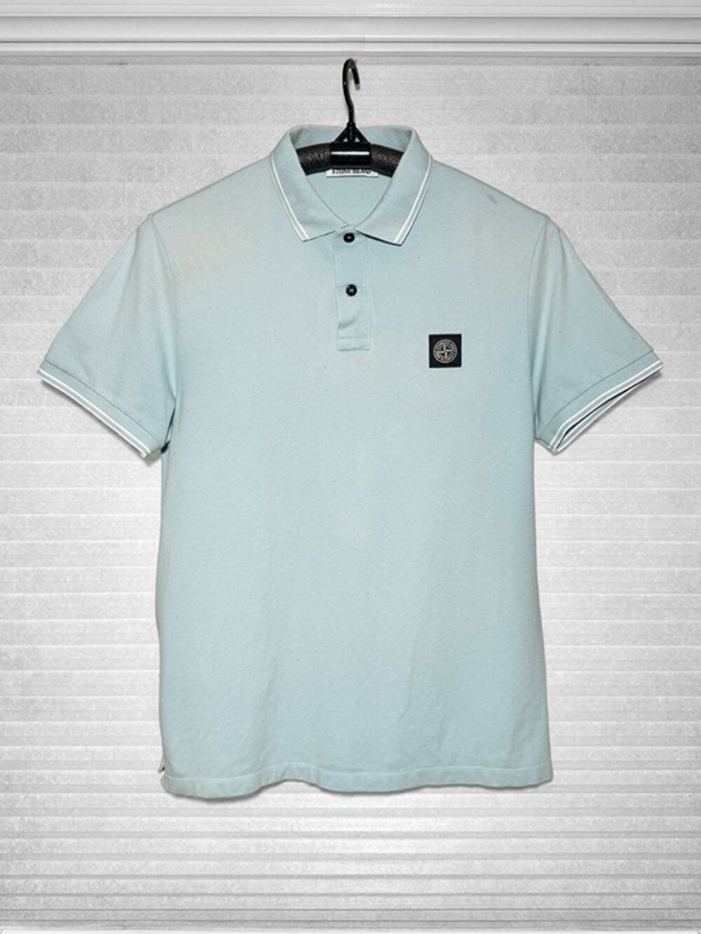 STONE ISLAND MEN POLO SHORT SLEEVE SHIRT JERSEY LIGHT BLUE SIZE XL SLIM FIT